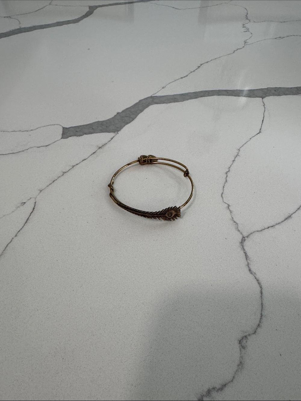 Alex and Ani Gold Feather Wrap Bangle Bracelet